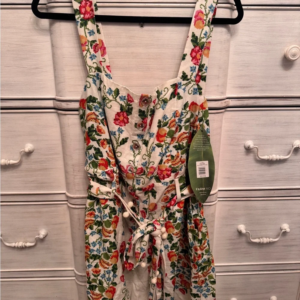 FARM Rio Tropical Romance Off White Romper NWT - Picture 5 of 9